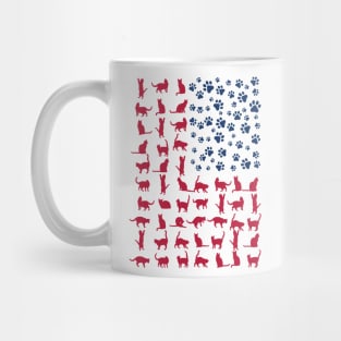 Cat Flag America USA Mug